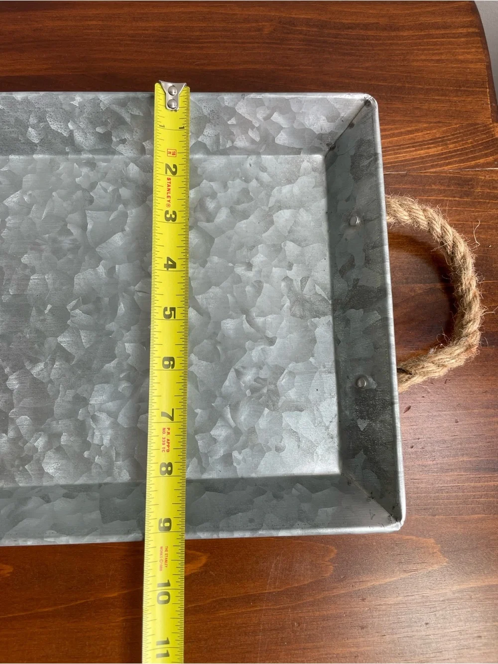 Galvanized Metal Rustic Decorative Tray - Silver